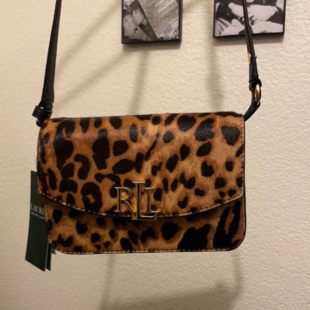 NWT Lauren by Ralph Lauren Cowhide Leopard Bag